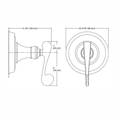 KOHLER - Kohler Gizli Taharat - Açma Kapama Valfi Ankastre Dış Kapak Reviva Scroll Handle Nikel Rengi Ük