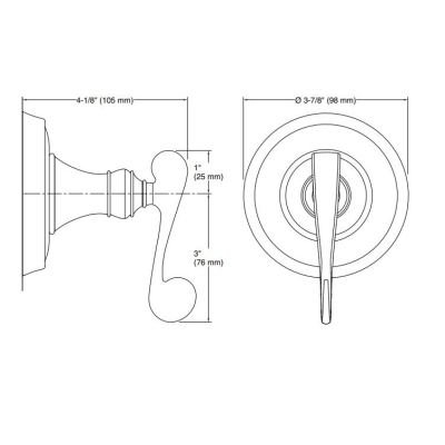 Kohler Gizli Taharat - Açma Kapama Valfi Ankastre Dış Kapak Revival Scroll Handle Krom Ük - Thumbnail 10KOH-T16177-4-CP