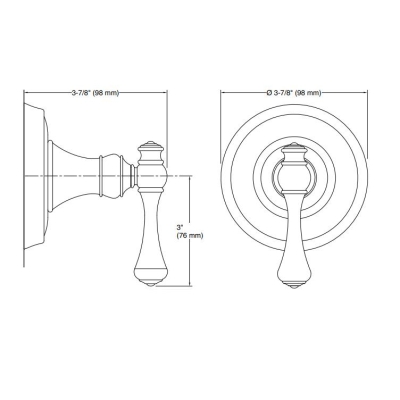 KOHLER - Kohler Gizli Taharat - Açma Kapama Valfi Ankastre Dış Kapak Revival Tradational Handle Krom Ük