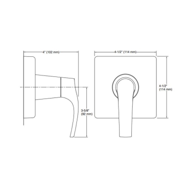 KOHLER - Kohler Gizli Taharat - Açma Kapama Valfi Ankastre Dış Kapak Symbol Krom Ük