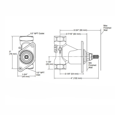 KOHLER - Kohler Gizli Taharat - Açma Kapama Valfi Duvar İçi Ünite 1/2