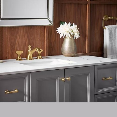 KOHLER - Kohler Lavabo Bataryası Artifacts Bell Design & Widespread Modern Altın