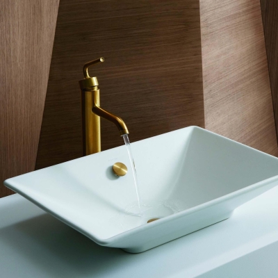 KOHLER - Kohler Lavabo Bataryası Çanak Purist, Brushed Bronze