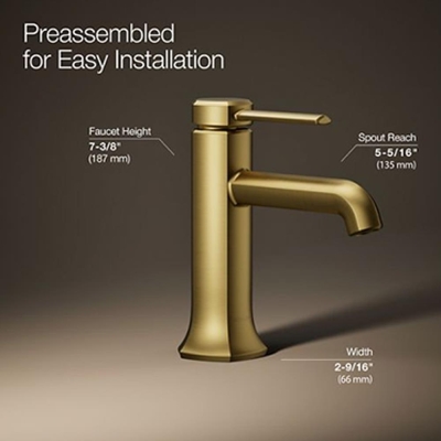 Kohler Lavabo Bataryası Occasion, Vibrant Brushed Moderne Brass - Thumbnail 10KOH27000-4K-2MB