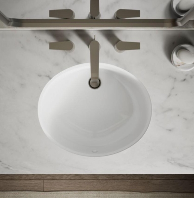 Kohler Lavabo Caxton Tezgahaltı Oval Beyaz - Thumbnail 10KOH-2210-00000