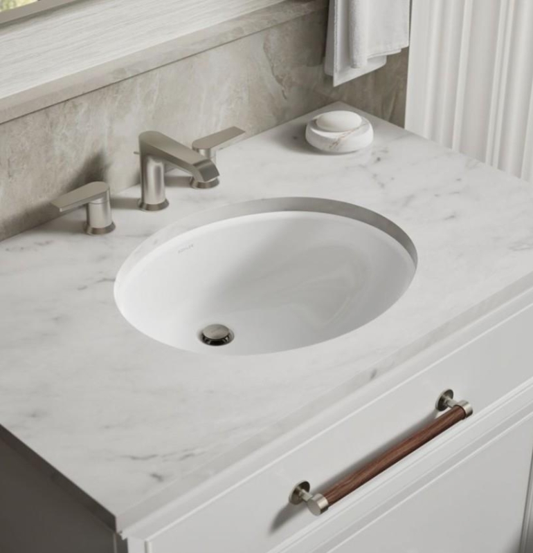 Kohler Lavabo Caxton Tezgahaltı Oval Beyaz - 10KOH-2210-00000