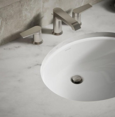 Kohler Lavabo Caxton Tezgahaltı Oval Beyaz - Thumbnail 10KOH-2210-00000