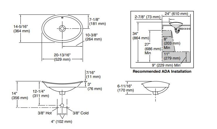 Kohler Lavabo Iron Plains Deniz Mavisi - 10KOH5403-PAT-17