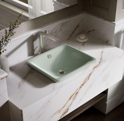 KOHLER - Kohler Lavabo Iron Plains Döküm Banyo Lavabosu Kavak Yeşil (1)