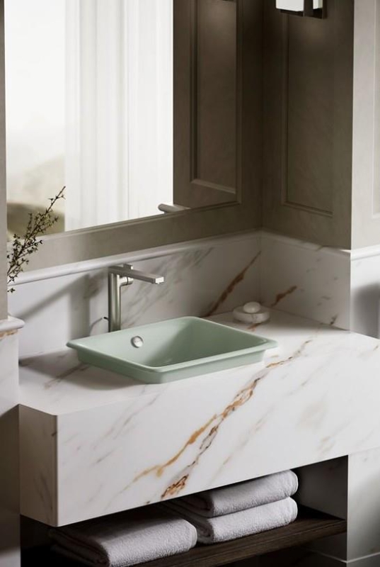 Kohler Lavabo Iron Plains Döküm Banyo Lavabosu Kavak Yeşil - 10KOH5400-PAG-42