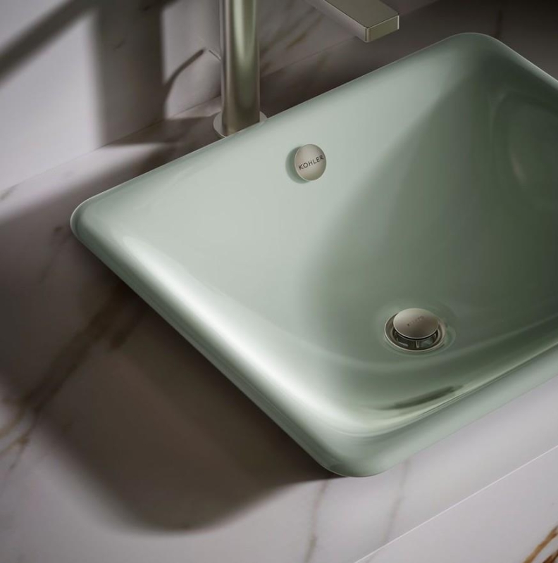 Kohler Lavabo Iron Plains Döküm Banyo Lavabosu Kavak Yeşil - 10KOH5400-PAG-42