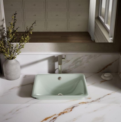Kohler Lavabo Iron Plains Döküm Banyo Lavabosu Kavak Yeşil - Thumbnail 10KOH5400-PAG-42