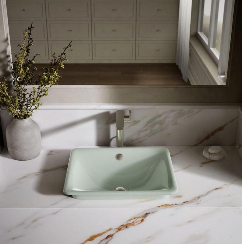 Kohler Lavabo Iron Plains Döküm Banyo Lavabosu Kavak Yeşil - 10KOH5400-PAG-42