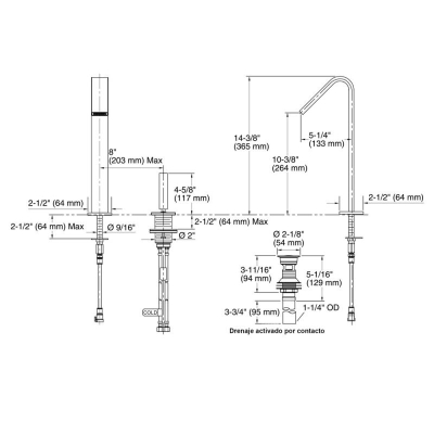 KOHLER - Kohler Lavabo Bataryası Loure Uzun Boyunlu Kumandalı Krom (1)