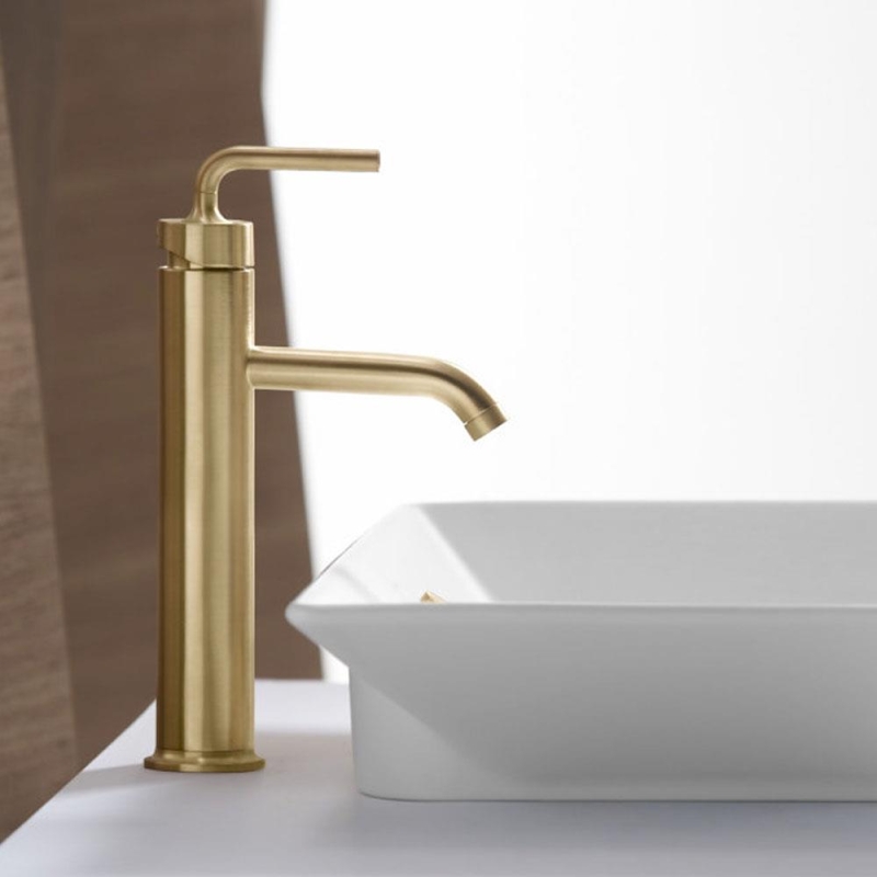 Kohler Lavabo Bataryası Çanak Purist, Modern Brushed Gold - 10KOH14404-4A-BGD