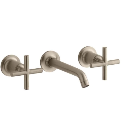 Kohler - Kohler Lavabo Bataryası Purist Duvardan Ankastre, Brushed Bronz - 1