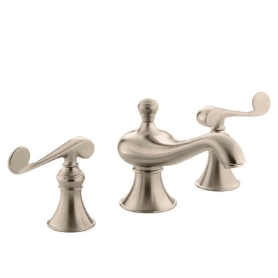 KOHLER - Kohler Lavabo Bataryası Revival Scroll Handle 3 Delikli Brushed Bronz - 2