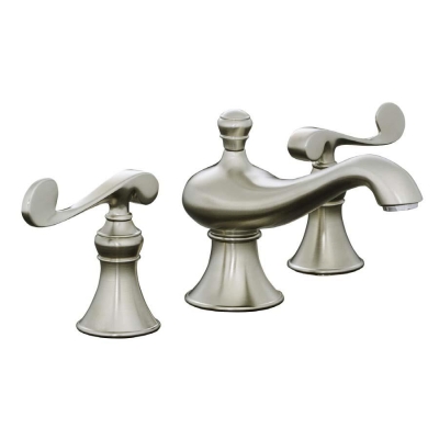 KOHLER - Kohler Lavabo Bataryası Revival Scroll Handle 3 Delikli Brushed Nikel - 2