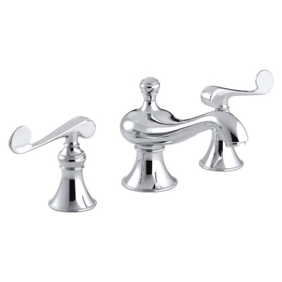 KOHLER - Kohler Lavabo Bataryası Revival Scroll Handle 3 Delikli Polished Krom
