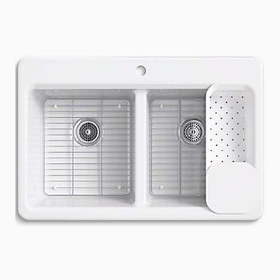 Kohler Riverby Döküm Eviye Beyaz - Thumbnail 10KOH8679-1A2-0