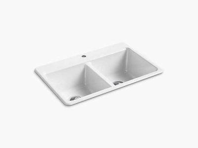 Kohler Riverby Döküm Eviye Beyaz - Thumbnail 10KOH8679-1A2-0