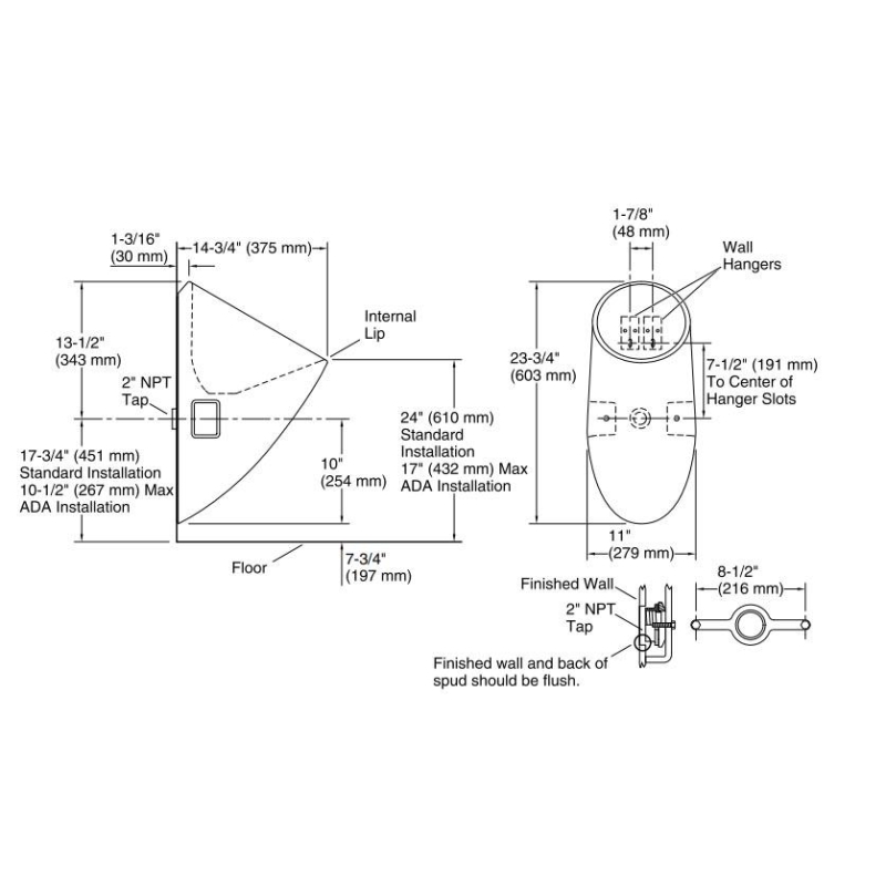 Kohler Pisuar Susuz Stevard Oil-Rubbed Bronze - 10KOH4917-7