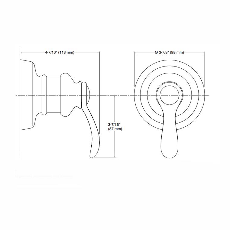 Kohler Transfer Valfi Ankastre Dış Kapak Fairfax Krom - 10KOH-T12189-4-CP