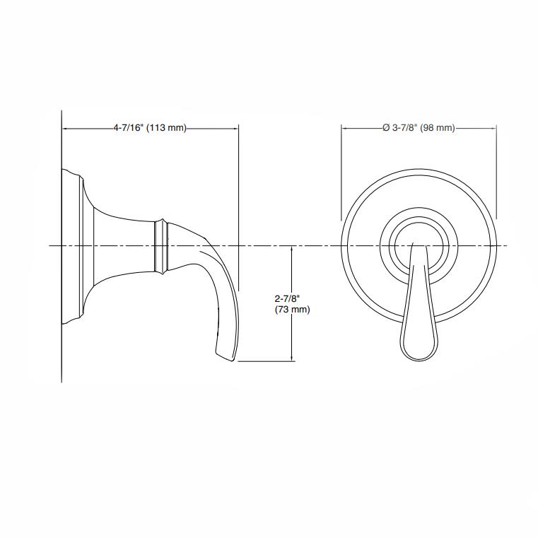 Kohler Transfer Valfi Ankastre Dış Kapak Forte Altın Ük - 11KOH-T10290-4-AF