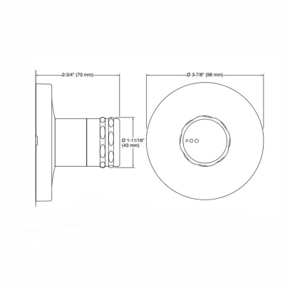 KOHLER - Kohler Transfer Valfi Ankastre Dış Kapak Mastershower Krom Ük