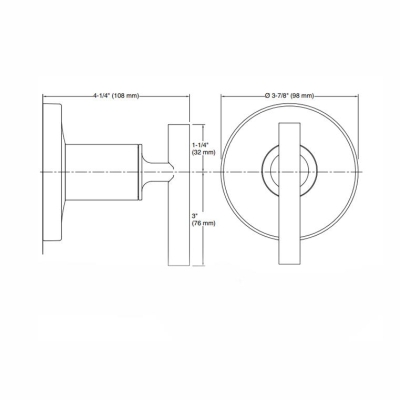 KOHLER - Kohler Transfer Valfi Ankastre Dış Kapak Puristic Krom