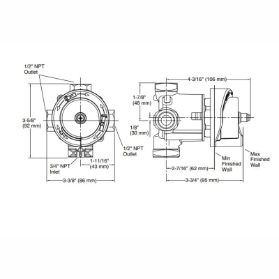 KOHLER - Kohler Transfer Valfi - Yönlendirici Duvar İçi Ünite 3/4 