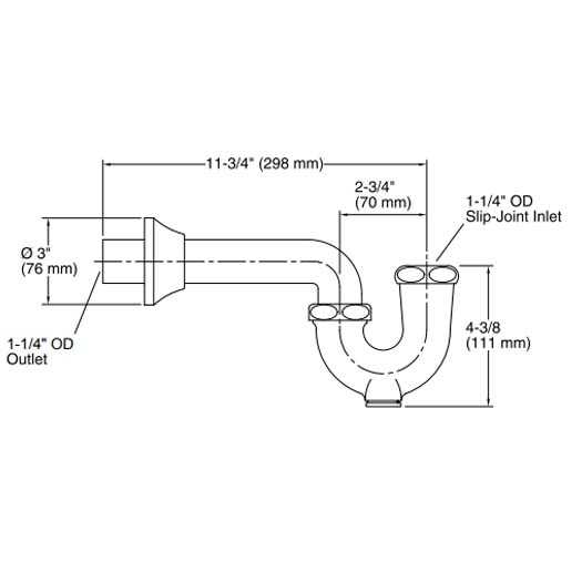 Kohler Lavabo Sifonu 298 mm - 10KOH8998-CP000