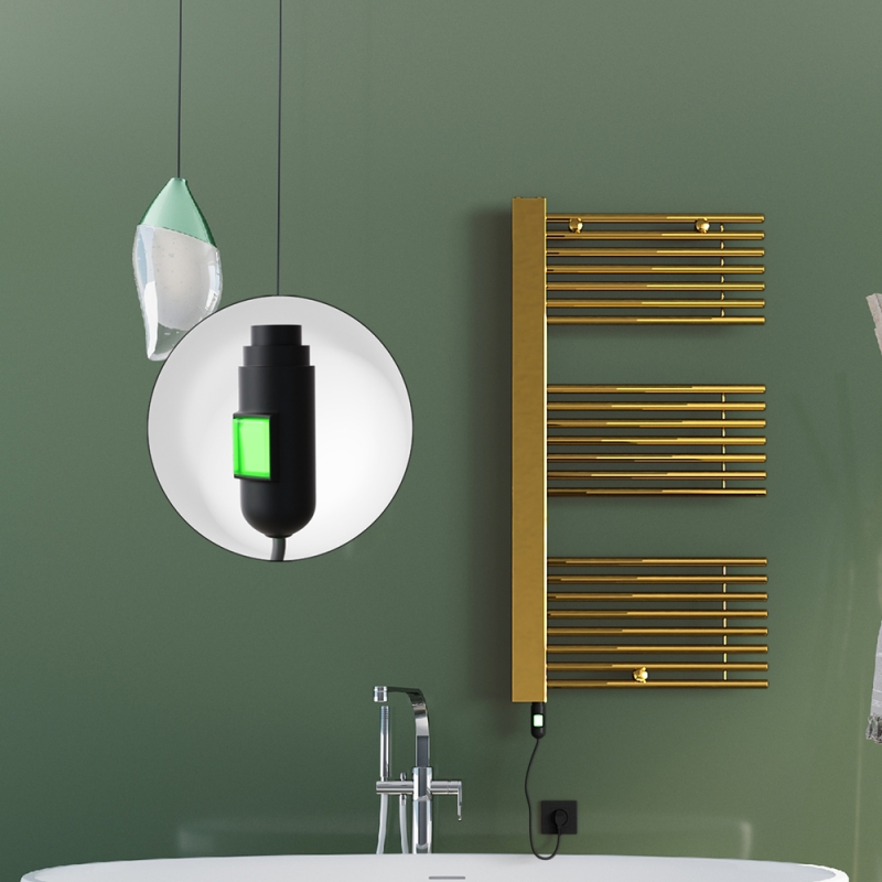 MALE Elektrikli Havlupan 600x1190 Altın (On/Off Düğmeli) 600W - 1MAL06001190K2PE1060