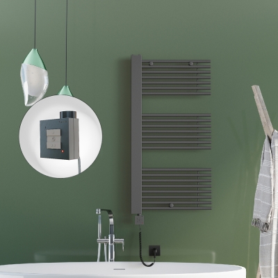 Radiva - MALE Elektrikli Havlupan 600x1190 Antrasit (KTX1 Termostat) 1000W - 500