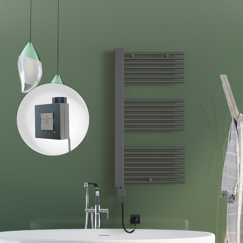 MALE Elektrikli Havlupan 600x1190 Antrasit (KTX1 Termostat) 1000W - 1MAL06001190B2TEB100