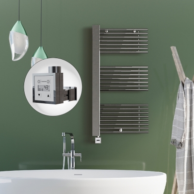 Radiva - MALE Elektrikli Havlupan 600x1190 Krom (KTX3 Termostat) 600W Spiral Kablolu (1)