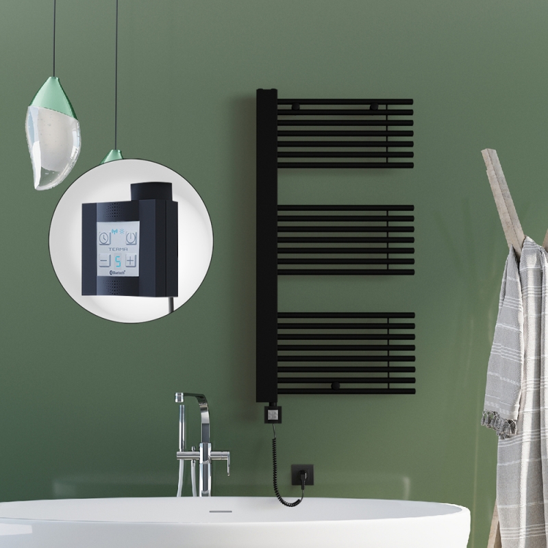 MALE Elektrikli Havlupan 600x1190 Siyah (KTX4 Termostat) 1000W Spiral Kablolu - 1MAL06001190B3MEC100-K