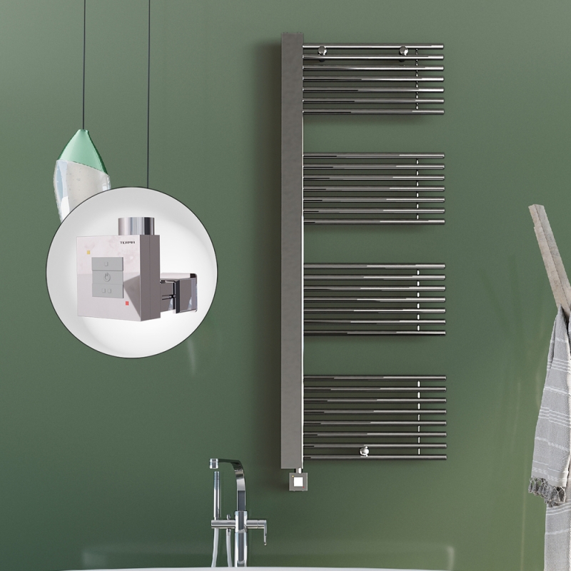 MALE Elektrikli Havlupan 600x1600 Krom (KTX1 Termostat) 600W Spiral Kablolu - 1MAL06001600K1PEB060-K