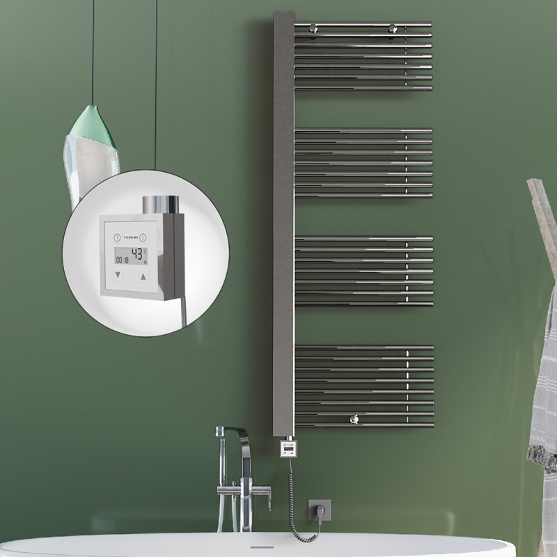 MALE Elektrikli Havlupan 600x1600 Krom (KTX3 Termostat) 600W - 1MAL06001600K1PE7060