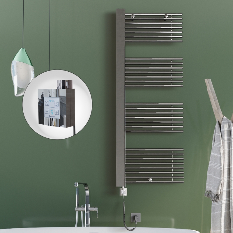 MALE Elektrikli Havlupan 600x1600 Krom (KTX4 Termostat) 600W Spiral Kablolu - 1MAL06001600K1PEC060-K