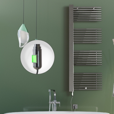 Radiva - MALE Elektrikli Havlupan 600x1600 Krom (On/Off Düğmeli) 600W (1)