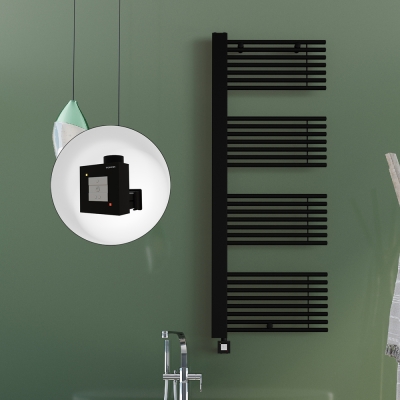 Radiva - MALE Elektrikli Havlupan 600x1600 Siyah (KTX1 Termostat) 1000W Spiral Kablolu (1)