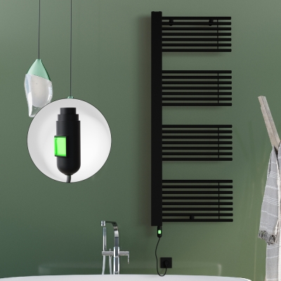 Radiva - MALE Elektrikli Havlupan 600x1600 Siyah (On/Off Düğmeli) 900W (1)