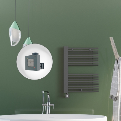 Radiva - MALE Elektrikli Havlupan 600x800 Antrasit (KTX1 Termostat) 600W Spiral Kablolu (1)