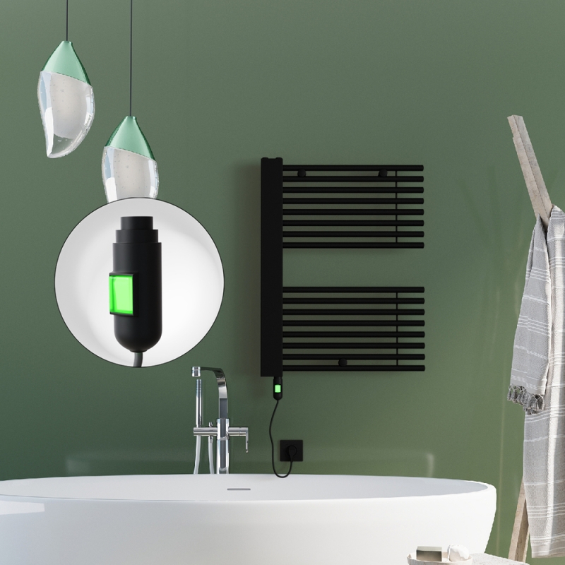 MALE Elektrikli Havlupan 600x800 Siyah (On/Off Düğmeli) 600W - 1MAL06000800B3ME1060