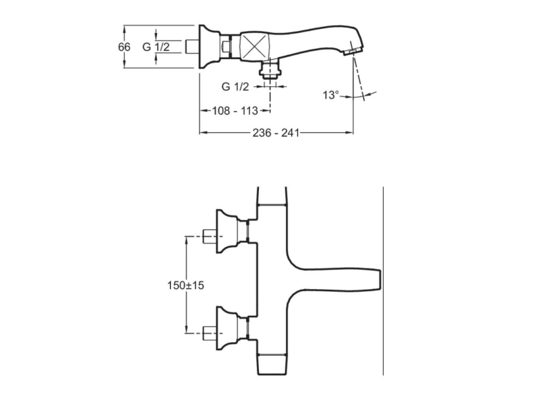 Kohler Banyo Bataryası Margaux, Krom - 10KOH16219D-9-CP
