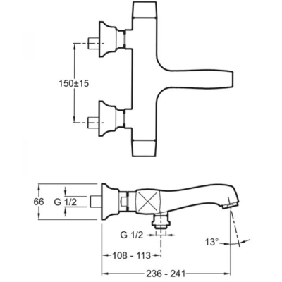 KOHLER - Kohler Banyo Bataryası Termostatik Margaux , Krom (1)
