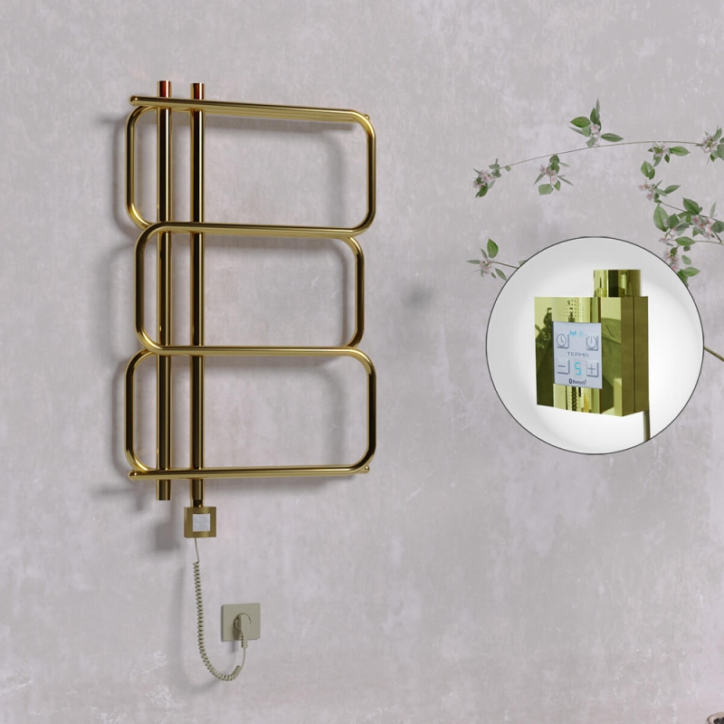 MATSU Elektrikli Havlupan 540x884 Altın (KTX4 Termostat) 200W Spiral Kablolu - 1MAT05400884K2PEC020-K