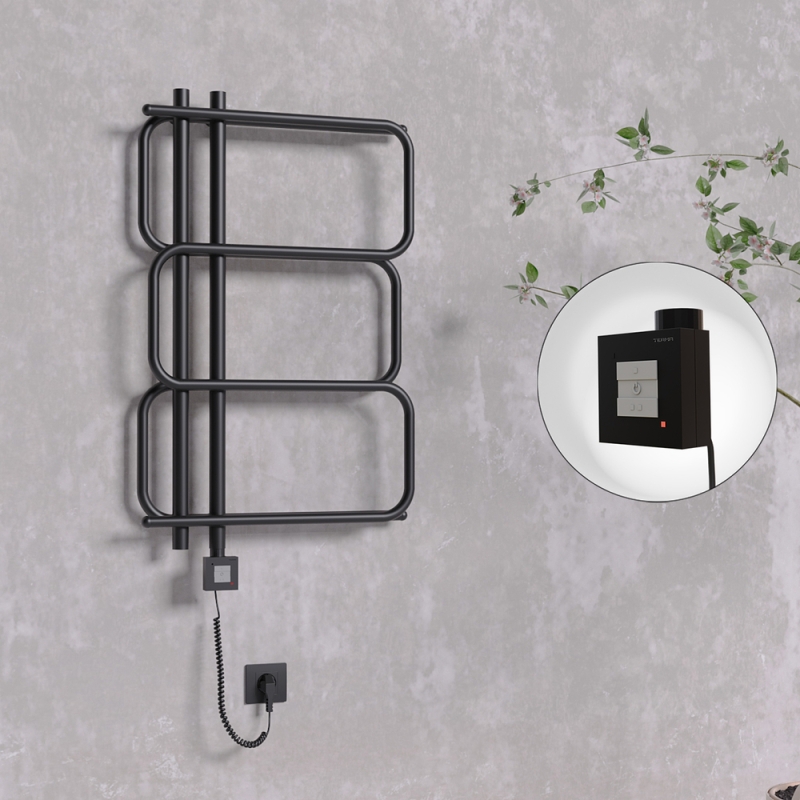 MATSU Elektrikli Havlupan 540x884 Siyah (KTX1 Termostat) 300W Spiral Kablolu - 1MAT05400884B3MEB030-K