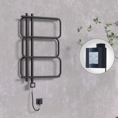 Radiva - MATSU Elektrikli Havlupan 540x884 Siyah (KTX4 Termostat) 300W Spiral Kablolu